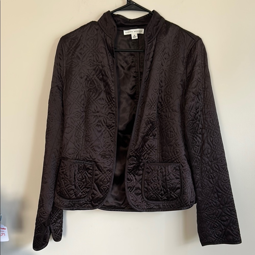 Banana Republic Brown Blazer-Style Jacket with Textured Finish